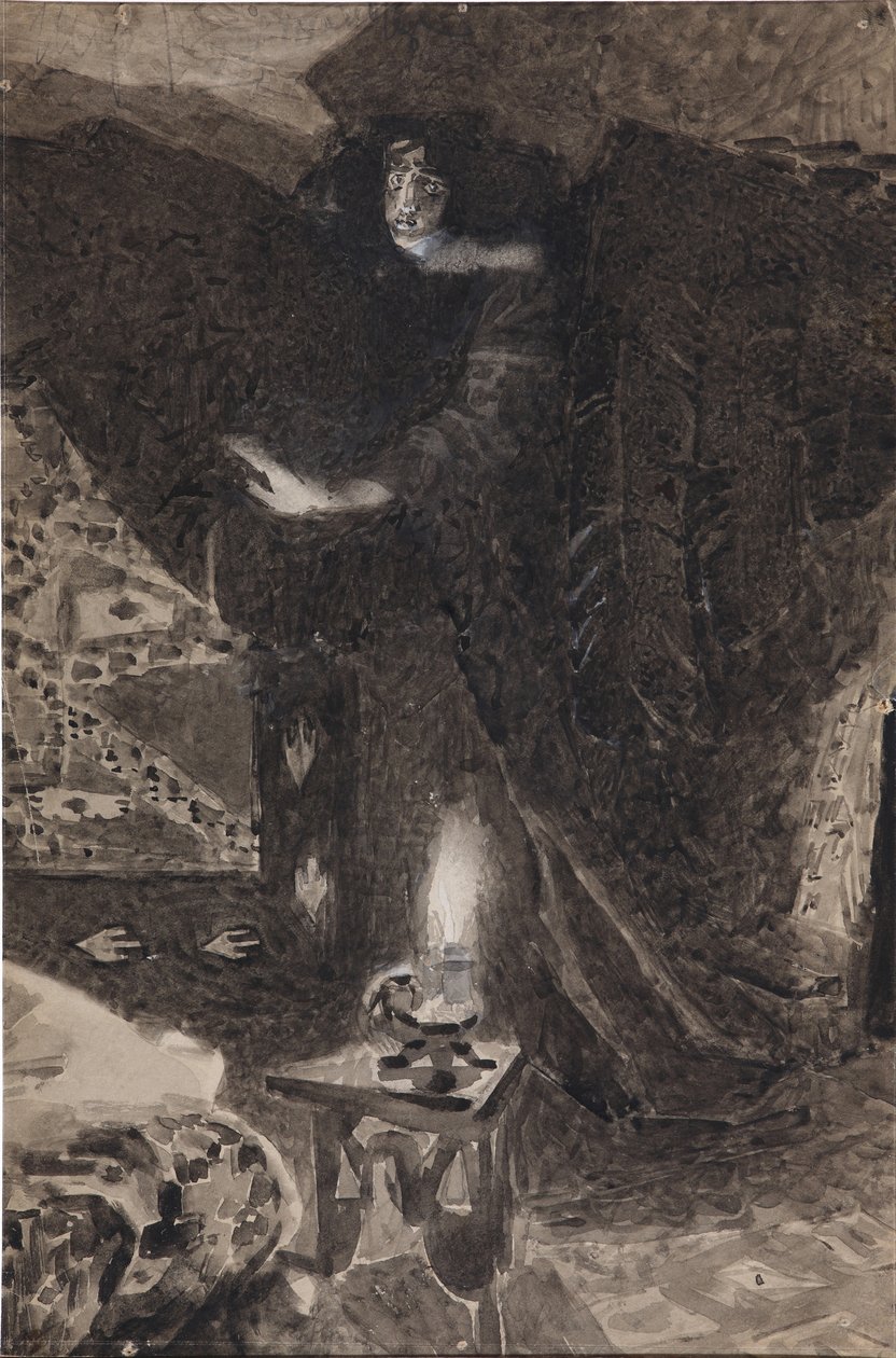 Illustration til digtet Dæmonen af Mikhail Lermontov, 1890-1900 af Mikhail Aleksandrovich Vrubel