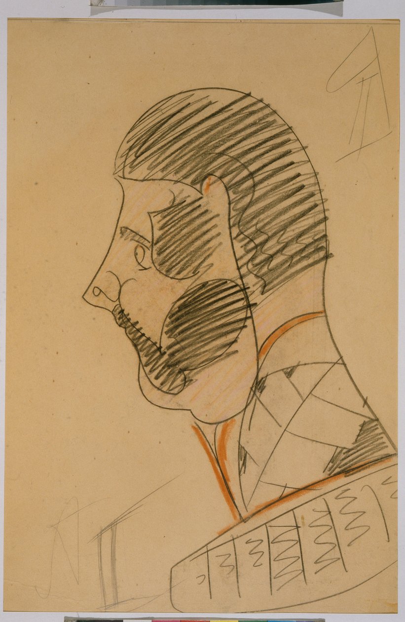 Kejser Alexander II af Rusland (1818-1881) - Tegning af Mikhail Alexandrovich Vrubel (Vrubel) (1856-1910), blyant og sangvin på papir, 47,8x33,5 cm - Kejser Alexander II, Blyant, sangvinsk på papir af Mikhail Alexandrovich Vrubel - Russisk statsmuse af Mikhail Aleksandrovich Vrubel