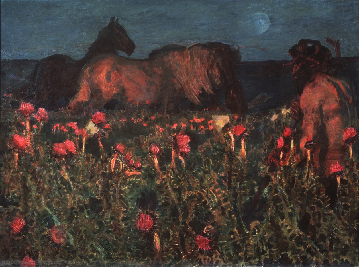 Natten kommer, 1900 af Mikhail Aleksandrovich Vrubel