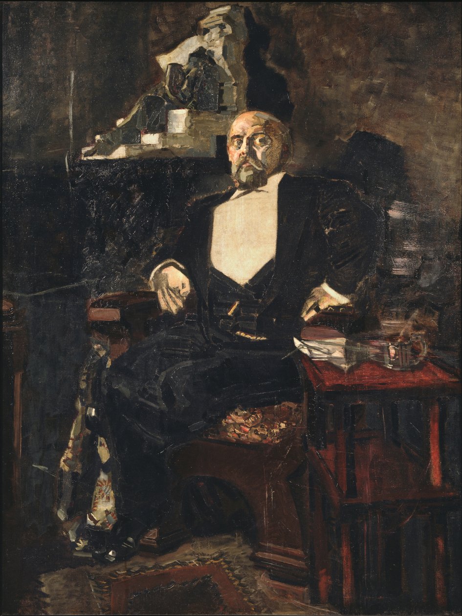 Portræt af grundlæggeren af den første russiske private opera Savva Mamontov 1841-1918, 1897 af Mikhail Aleksandrovich Vrubel