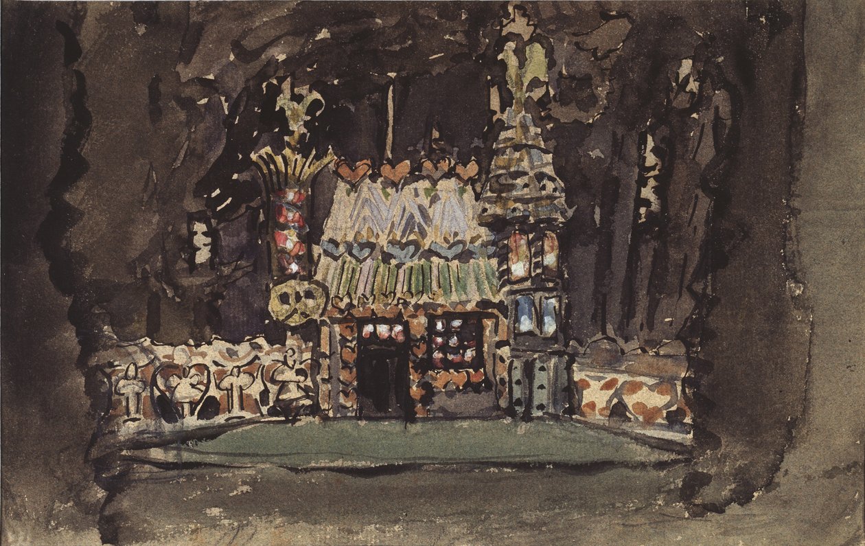Scenedesign til operaen Hansel und Gretel af E. Humperdinck, 1895 af Mikhail Aleksandrovich Vrubel