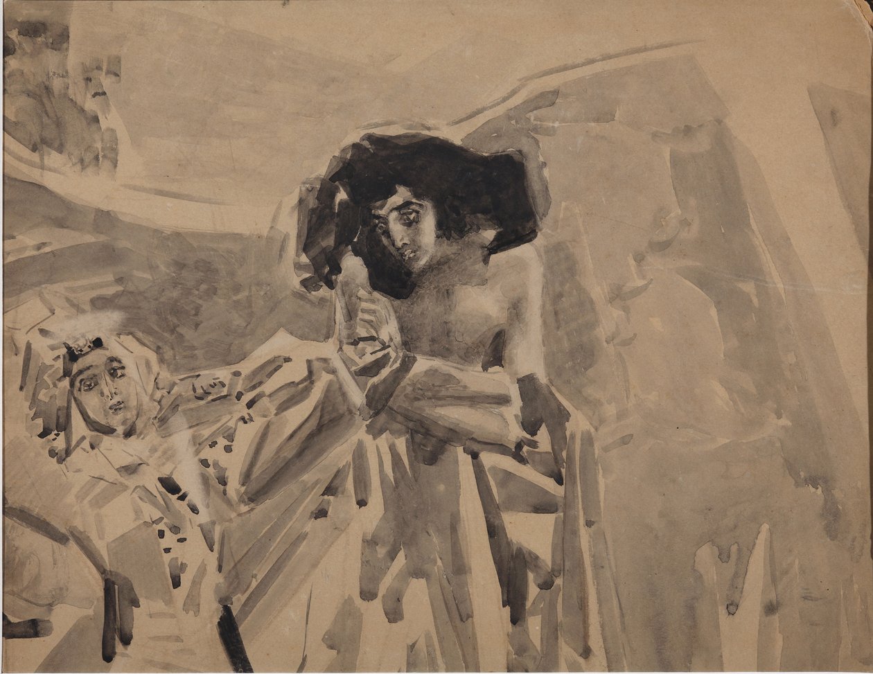 Tamaras dans. Illustration til digtet Dæmonen af Mikhail Lermontov, 1890-1891 af Mikhail Aleksandrovich Vrubel
