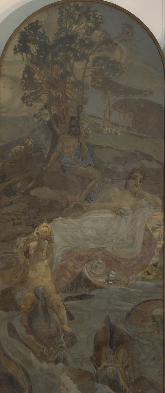 Venus, Amor og Paris, midterpanel i Triptykonen The Judgment of Paris af Mikhail Aleksandrovich Vrubel