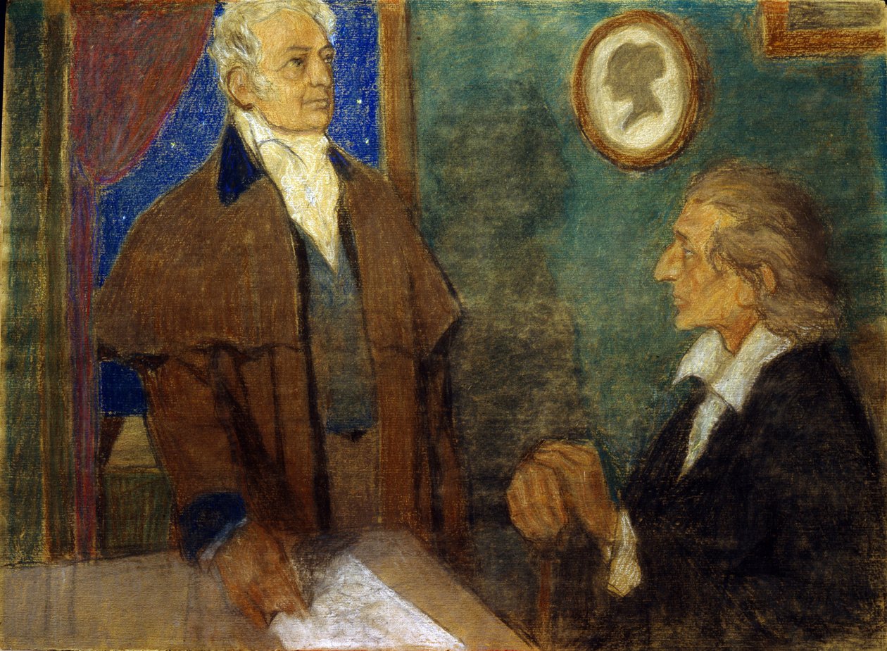 J. W. von Goethe og F. Schiller i Weimar) af Mikhail Dmitrievich Ezuchevsky