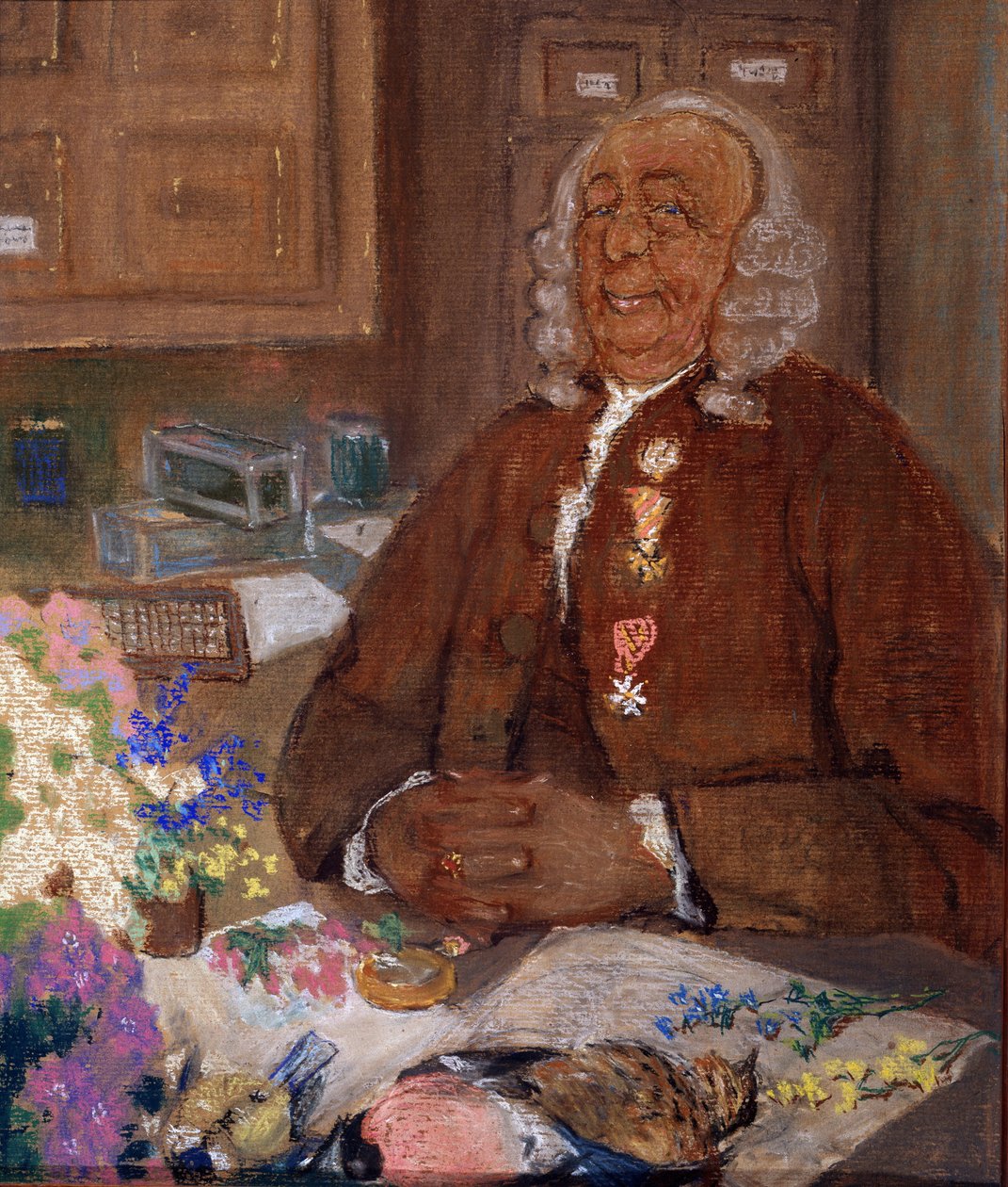 ""Portræt af Charles Linne (Carl von Linne, Linneus 1707-1778), svensk naturforsker"" Maleri af Mikhail Dmitrievich Ezuchevsky (1880-1928) 20. århundredes stats Darwin Museum, Moskva af Mikhail Dmitrievich Ezuchevsky