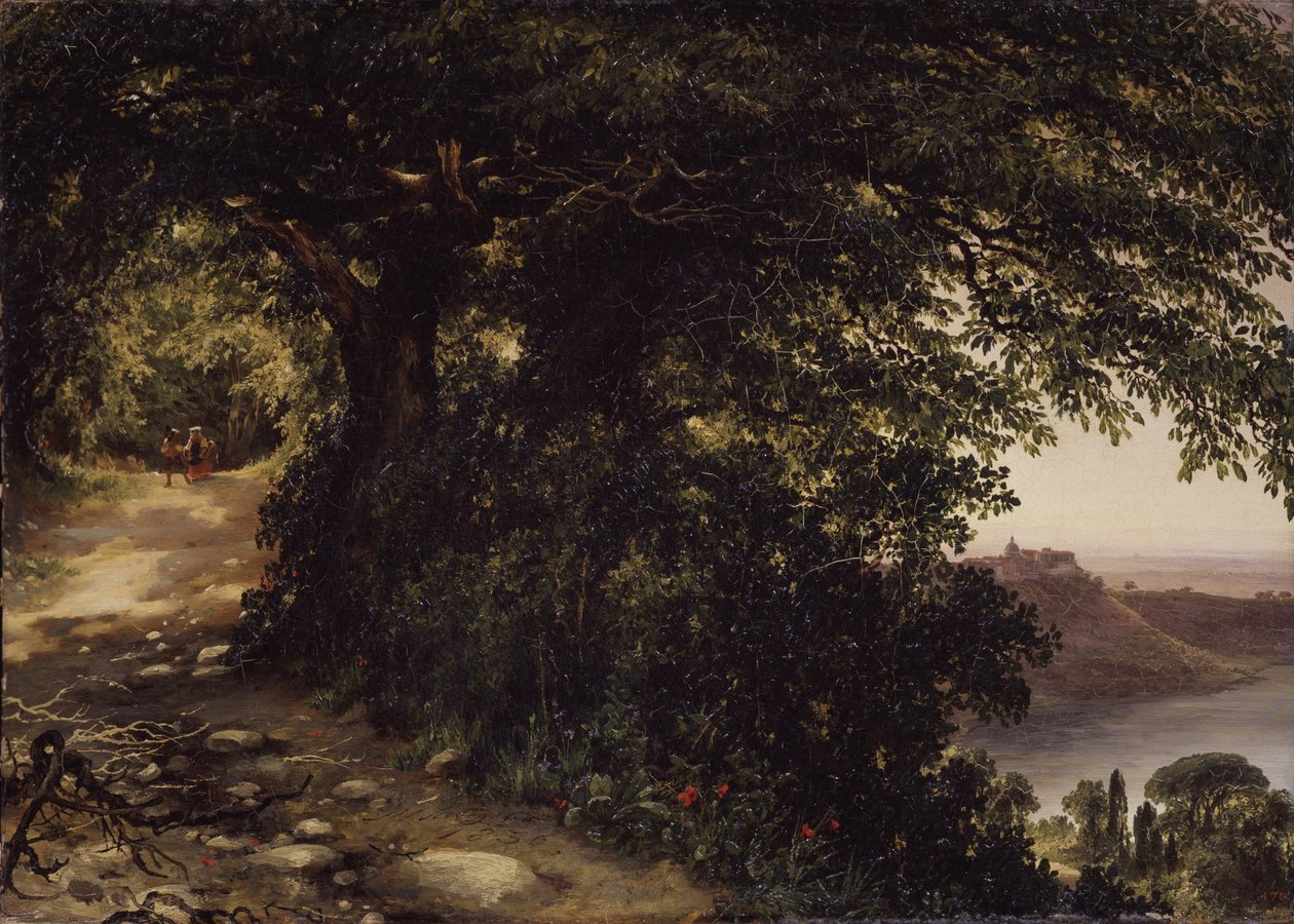 Udsigt over Castel Gandolfo nær Rom, 1836 af Mikhail Ivanovich Lebedev