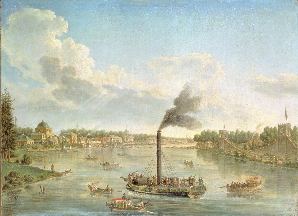 Grand Peterhof Palace ved Finske Bugt, 1761 af Mikhail Ivanovich Makhaev