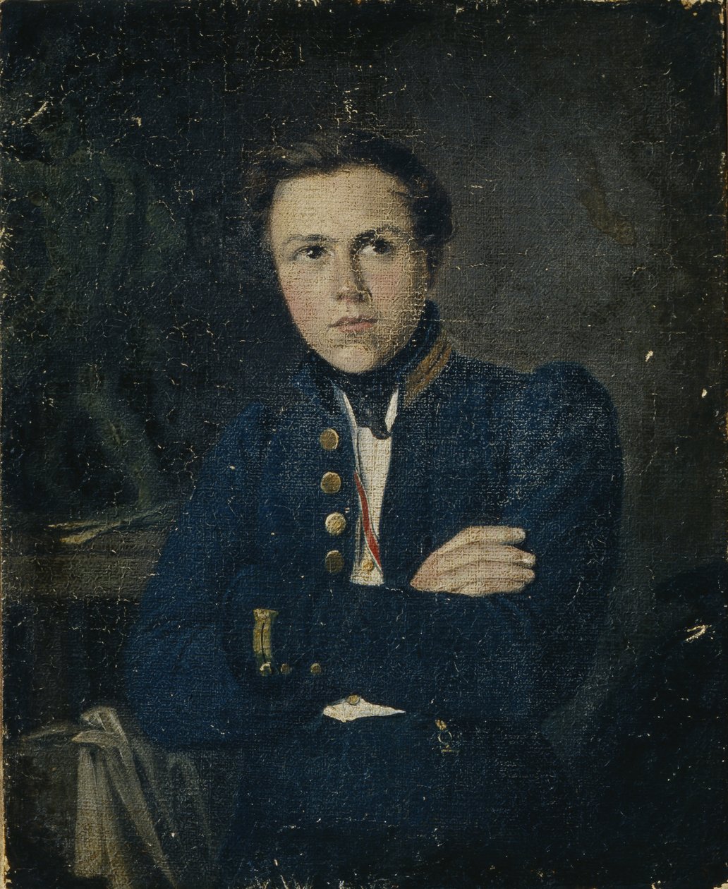 Portræt af billedhuggeren Alexander Ivanovich Terebenev 1812-1859, 1835 af Mikhail Ivanovich Skotti