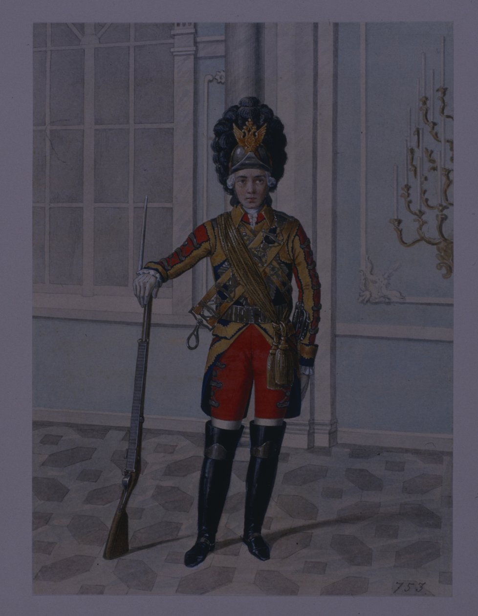 Officer for Livgardens kavaleriregiment i 1764-1796, begyndelsen af 1840