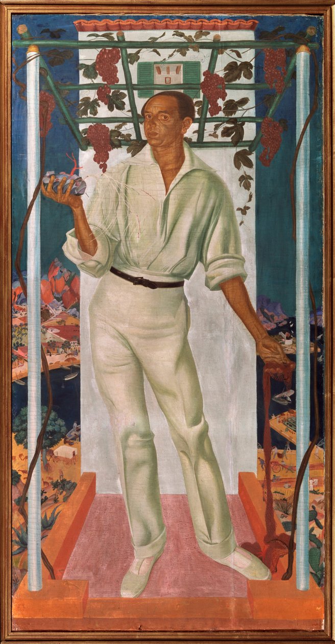 Portræt af den mexicanske kunstner Roberto Montenegro Nervo (1887-1968) (Portræt af den mexicanske kunstner Roberto Montenegro Nervo) - Maleri af Alexander Yevgenyevich Yakovlev (1887-1938), olie på lærred af Mikhail Nikolayevich Yakovlev