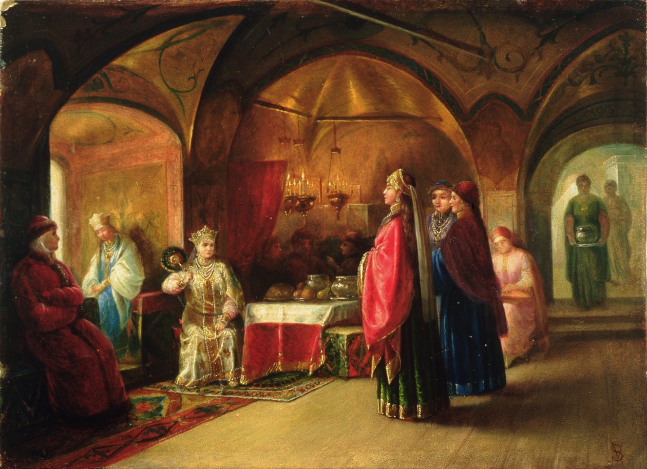 Tsarevnas hus (olie på pap) af Mikhail Petrovich Klodt