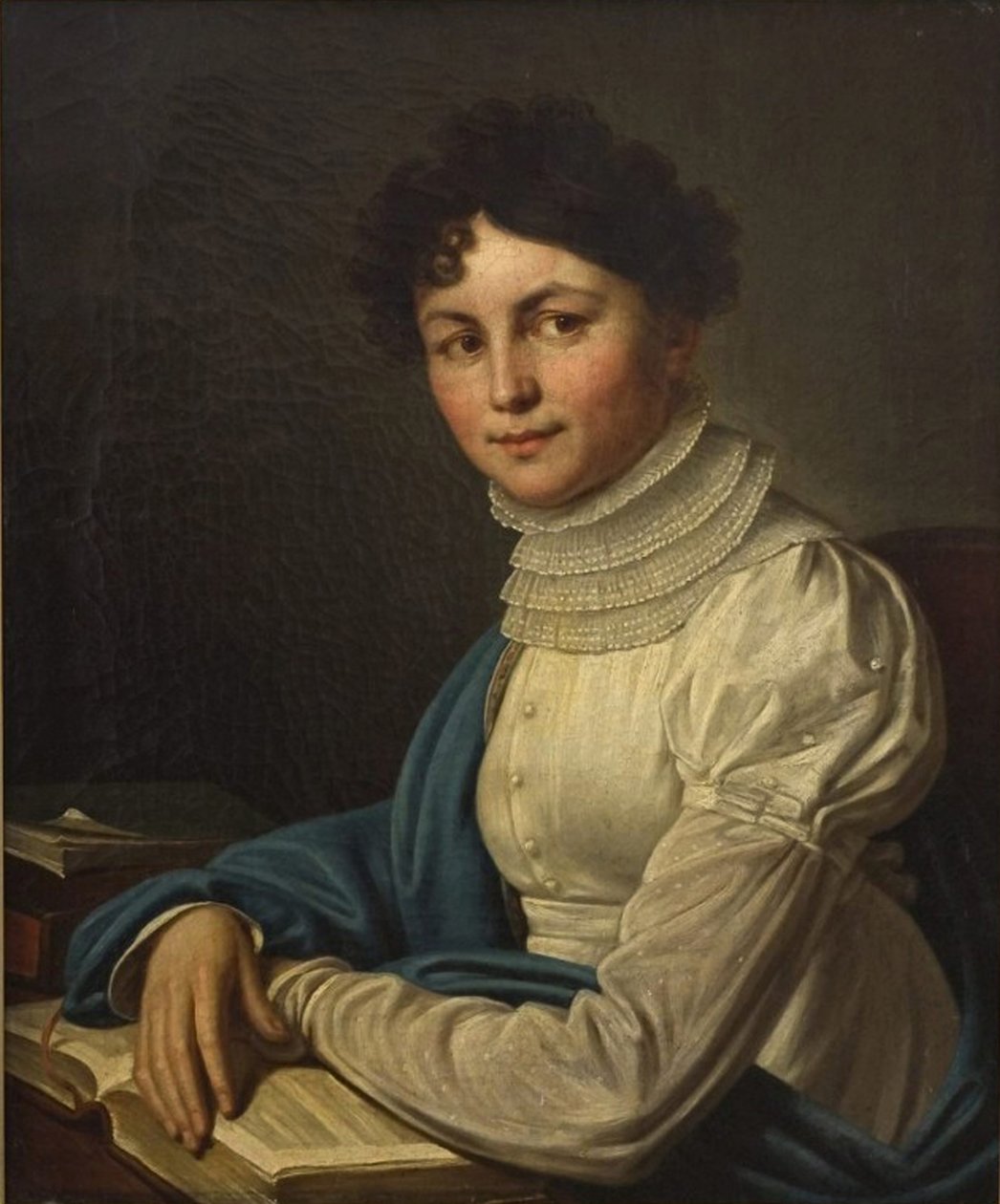 Portræt af digterinden Anna Bunina 1774-1829, 1825 af Mikhail Prokopyevich Vishnevitsky