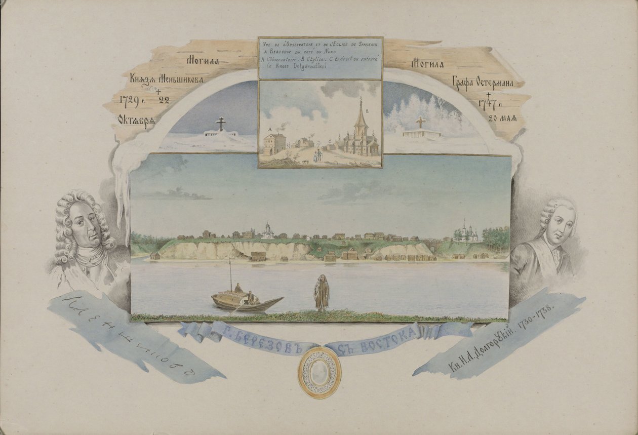 Udsigt over Berezov, 1862. af Mikhail Stepanovich Znamensky