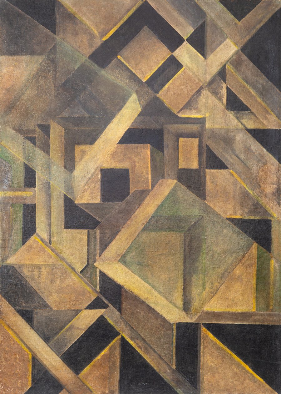 Abstrakt komposition med krystallinske former, ca. 1920. af Mikhail Vasilyevich Matyushin