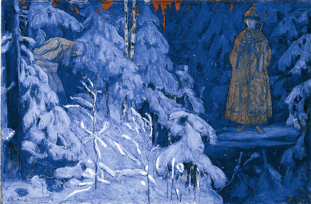 Ivan Susanin modtager en vision af Mikhail Fyodorovich, 1906 af Mikhail Vasilievich Nesterov