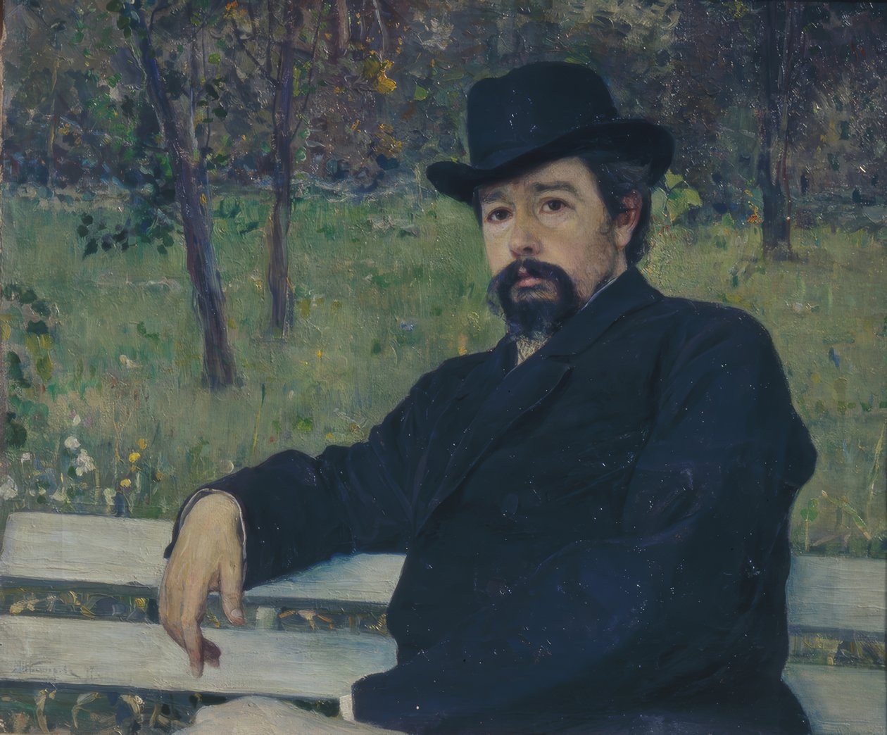 Portræt af maleren Nikolai Alexandrovich Yaroshenko af Mikhail Vasilyevich Nesterov