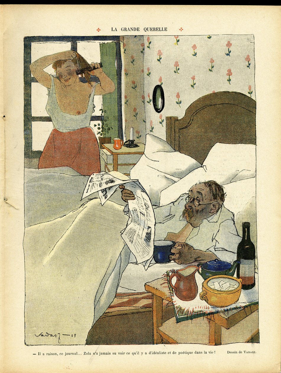 Illustration af Miklos Vadasz (1884-1927) i Reading af Miklós Vadász