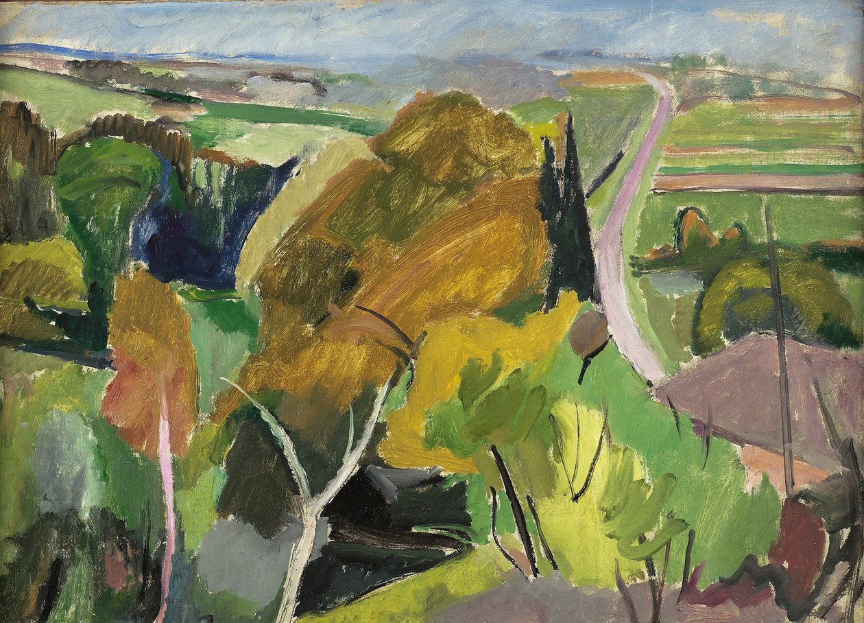 Efterårslandskab, Lot et Garonne, ca. 1930 af Mildred Bendall