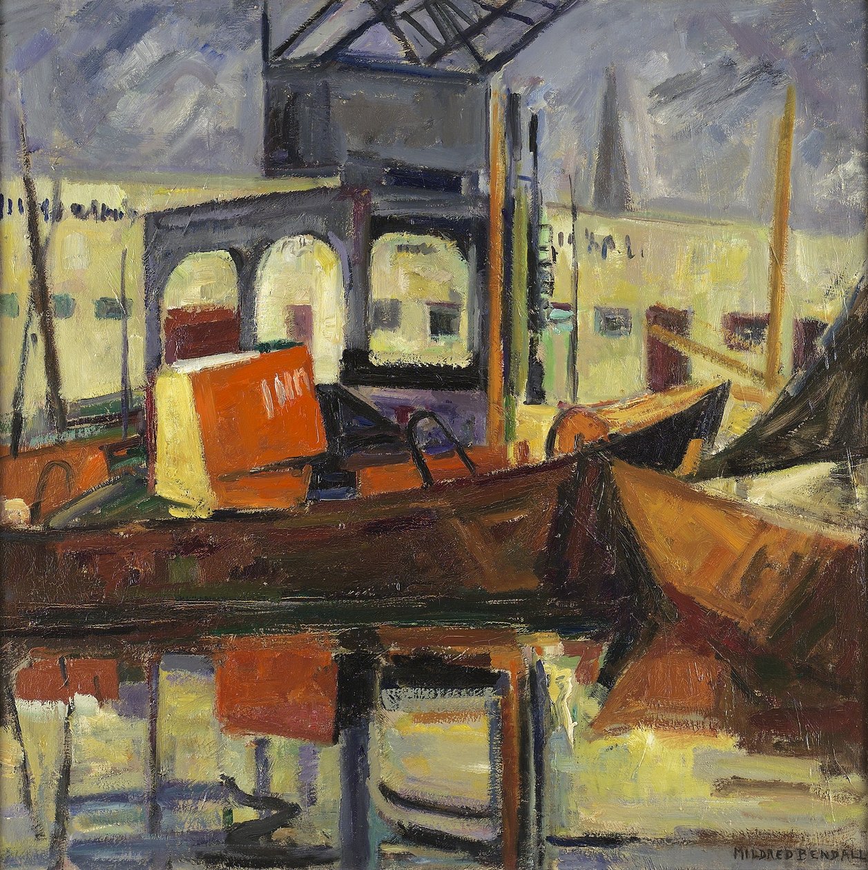 Havnen i Bordeaux, ca. 1945 af Mildred Bendall
