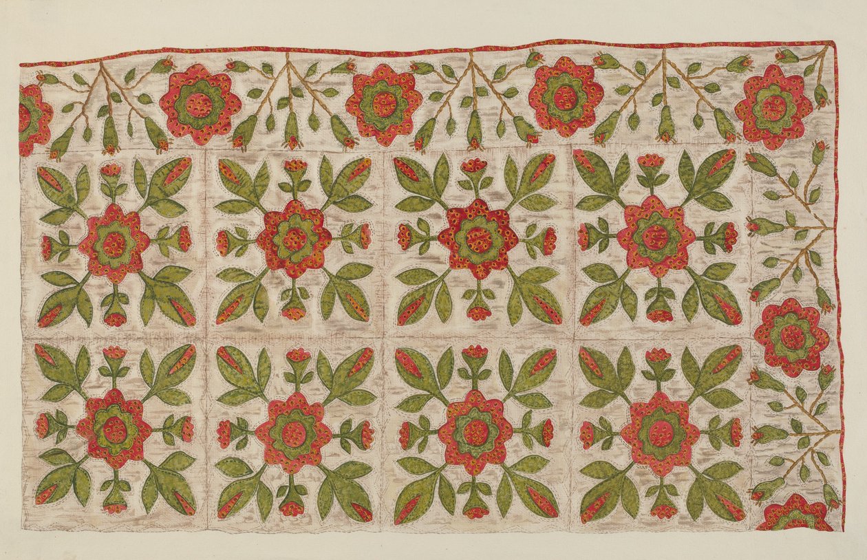 Applikeret quilt af Mildred E. Bent