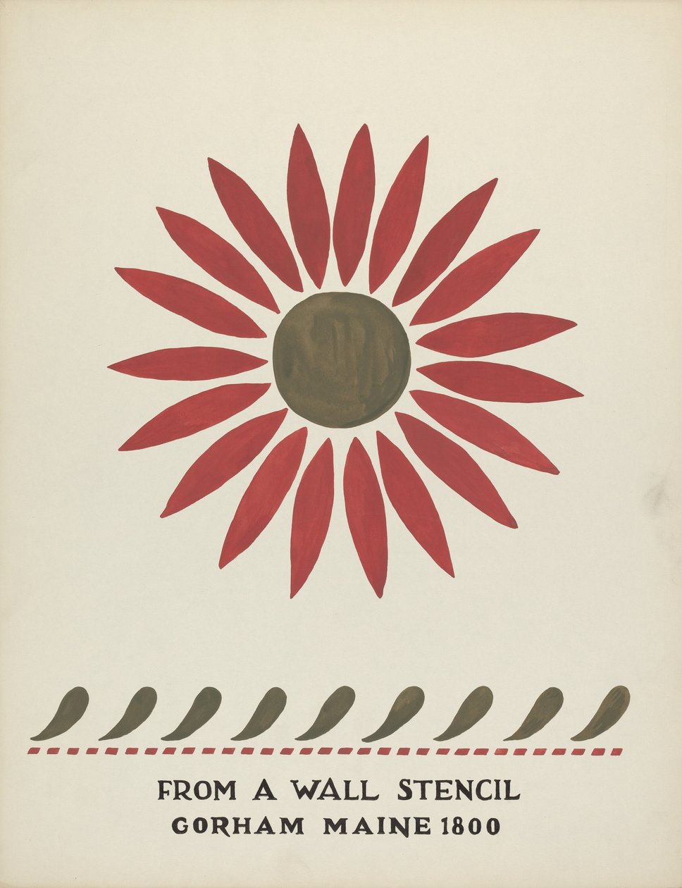Design fra Gorham, Maine 1800: fra den foreslåede portefølje "Maine Wall Stencils" af Mildred E. Bent
