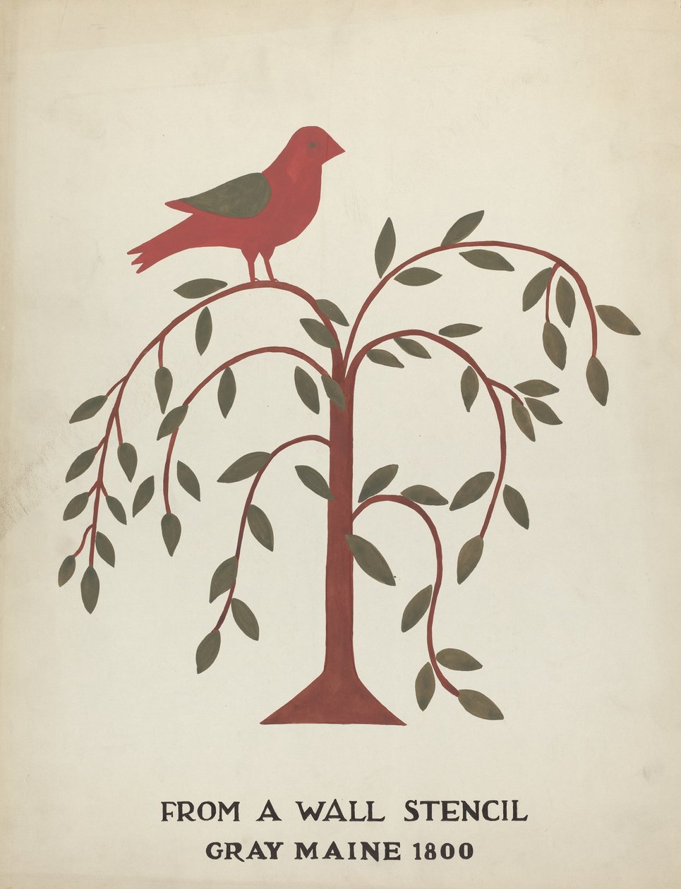 Design fra Gray, Maine 1800 (nr. 1): Fra foreslået portefølje "Maine Wall Stencils" af Mildred E. Bent