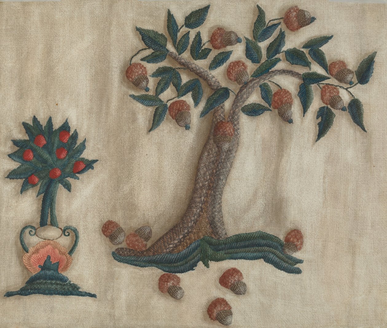 Broderet Sengeophæng af Mildred E. Bent