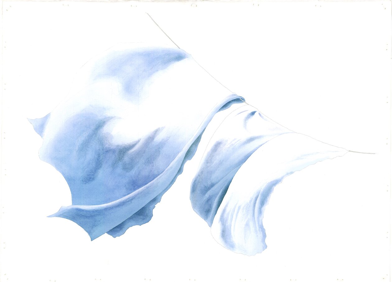 Lagner og pudebetræk i Tiree Wind, 2004 (wc på papir) af Miles Contemporary Artist Thistlethwaite