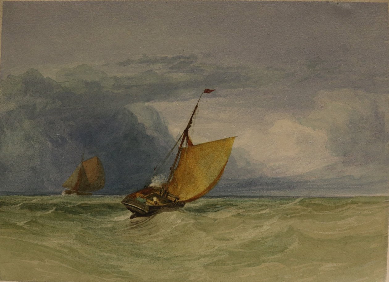 A Gale, ukendt dato (akvarel og blyant på papir) af Miles Edmund Cotman