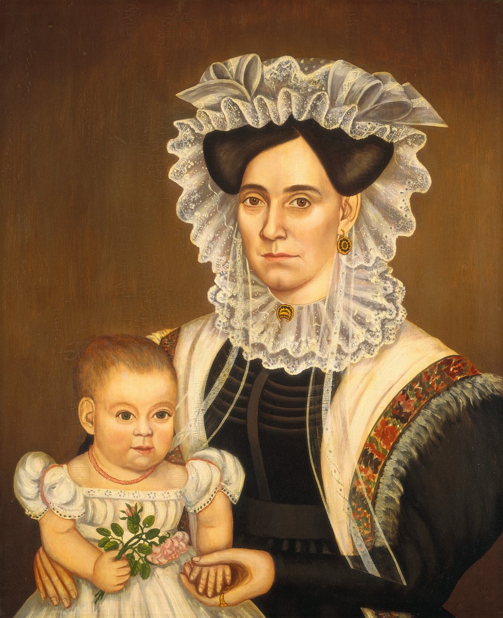 Aphia Salisbury Rich og Baby Edward, ca. 1833. af Milton W. Hopkins