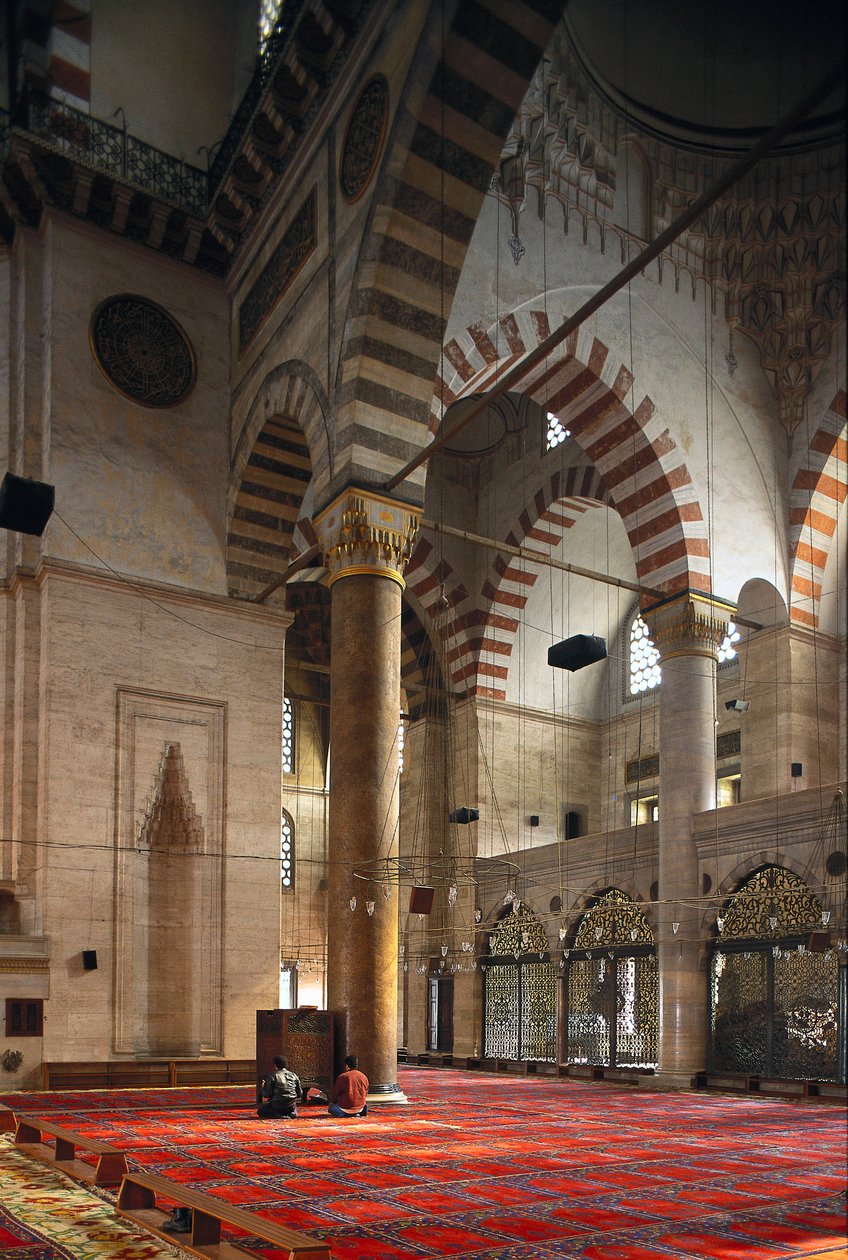 Interiør af Suleymaniye-moskeen af Mimar Sinan