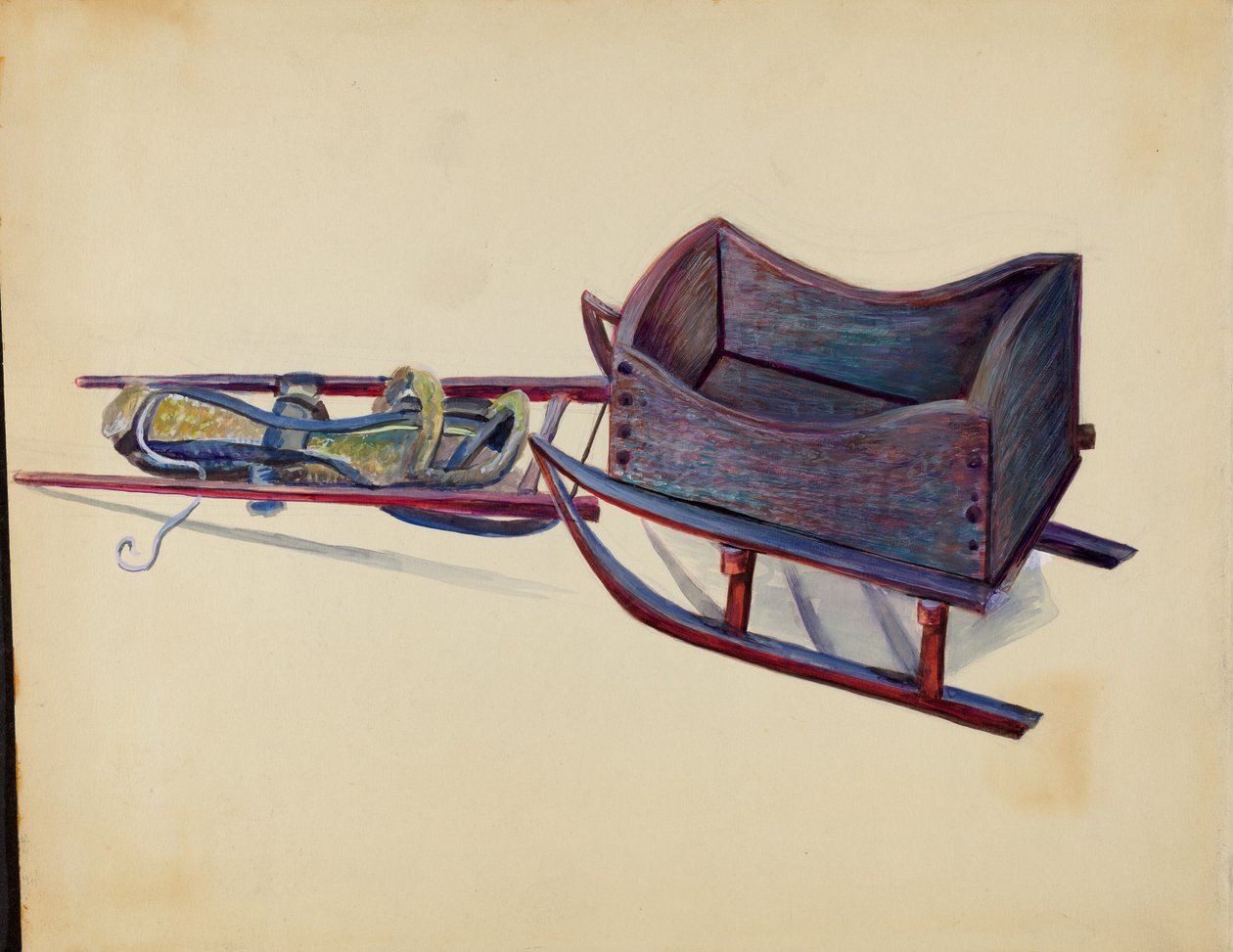 Legetøjsslæde, ca. 1936. af Mina Lowry