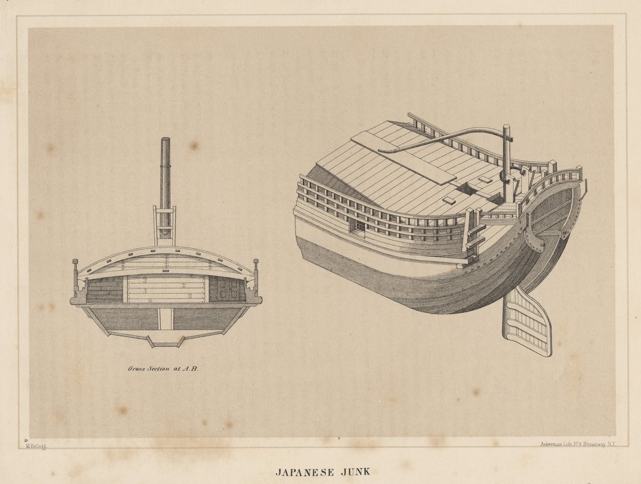 Japansk junk, 1855 af Miner Kilbourne Kellogg