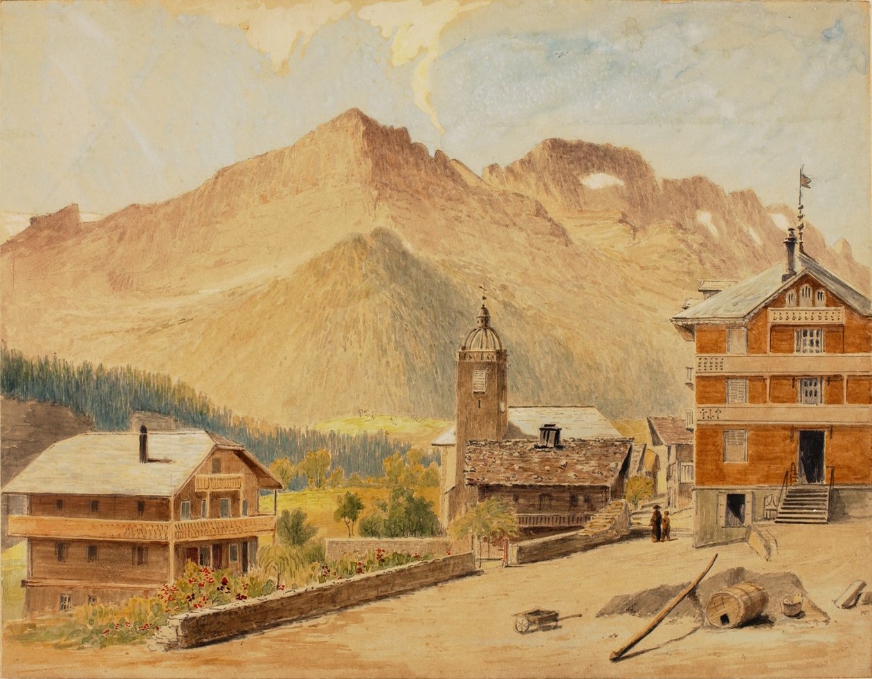 Champery og Bounaveau-bjerget, Schweiz af Miner Kilbourne Kellogg
