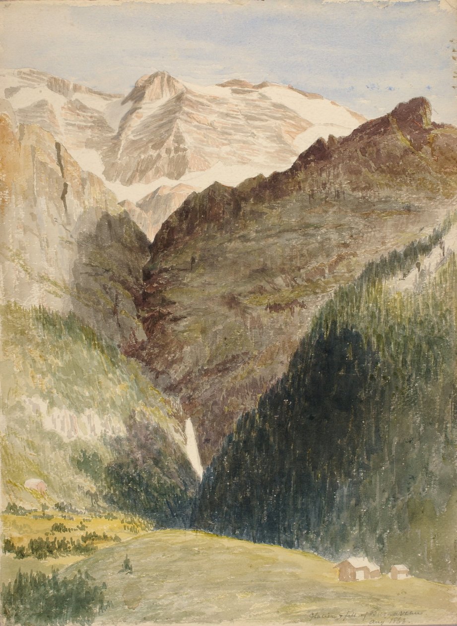 Gletscher og vandfald af Miner Kilbourne Kellogg