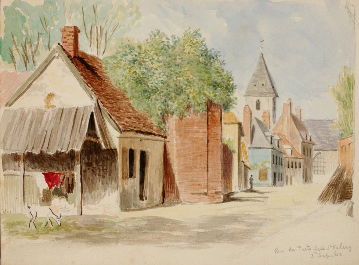 Rue du Puits Sale, St. Valery, 1862. af Miner Kilbourne Kellogg