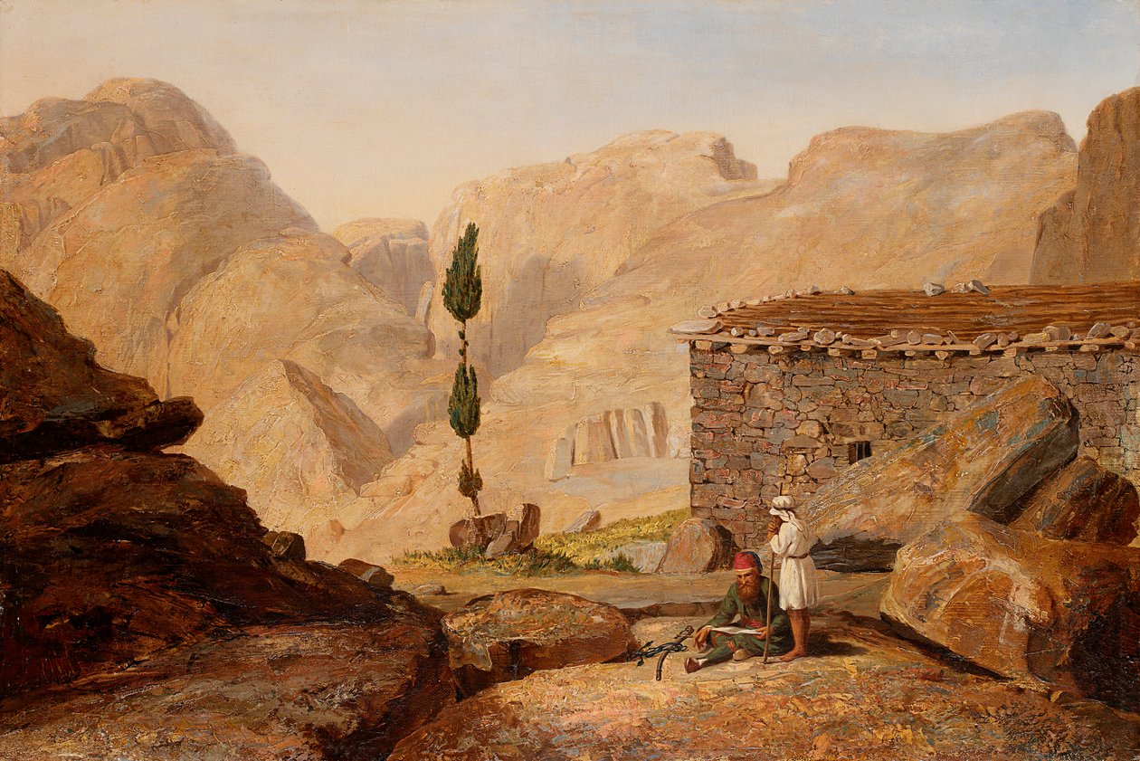 Toppen af Sinai-bjerget med Elias Kapel, efter 1844. af Miner Kilbourne Kellogg