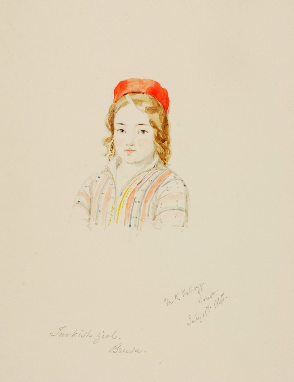 Tyrkisk pige, Brusa, 1845. af Miner Kilbourne Kellogg