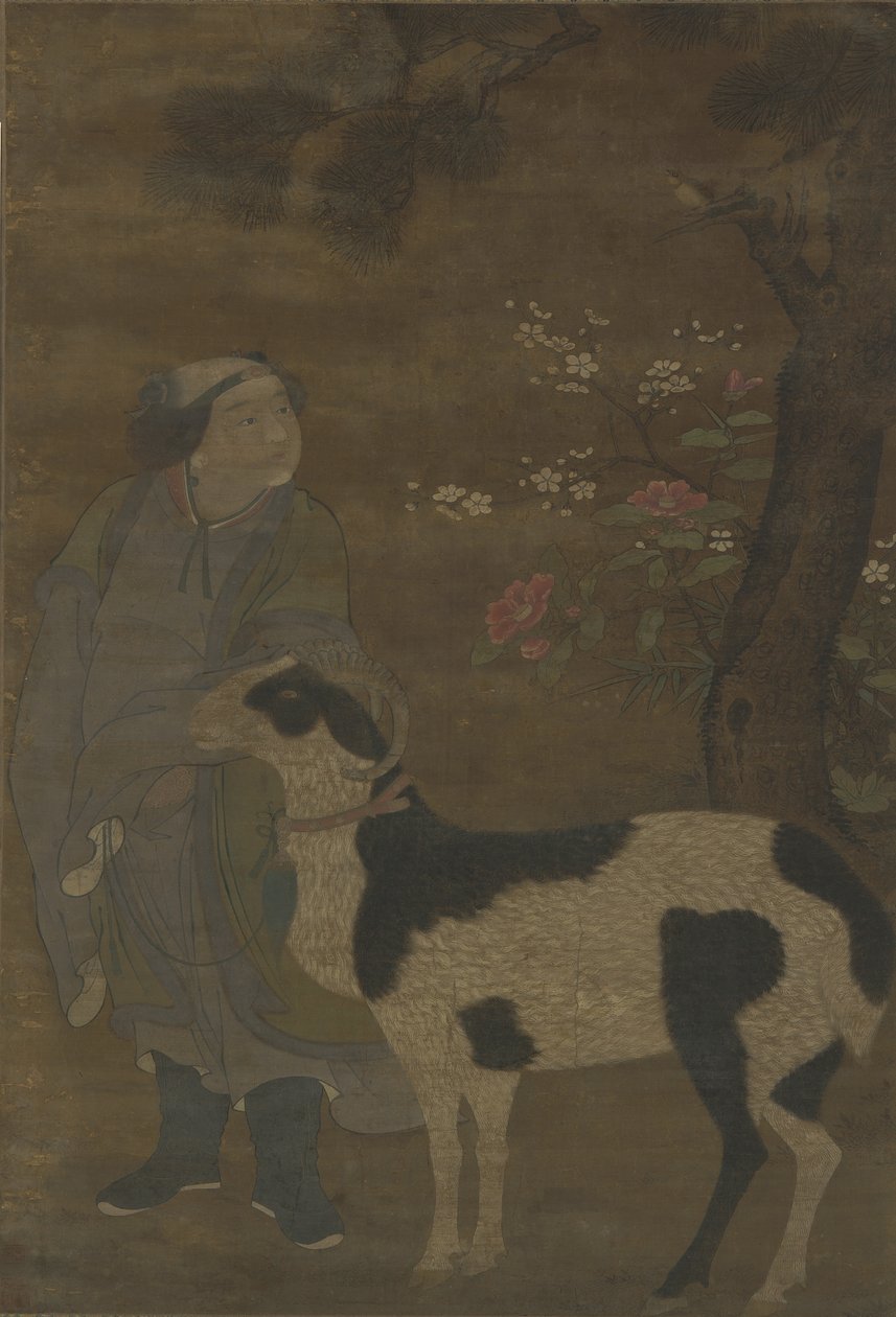 En ædel dreng og hans ged af Ming Dynasty Chinese School