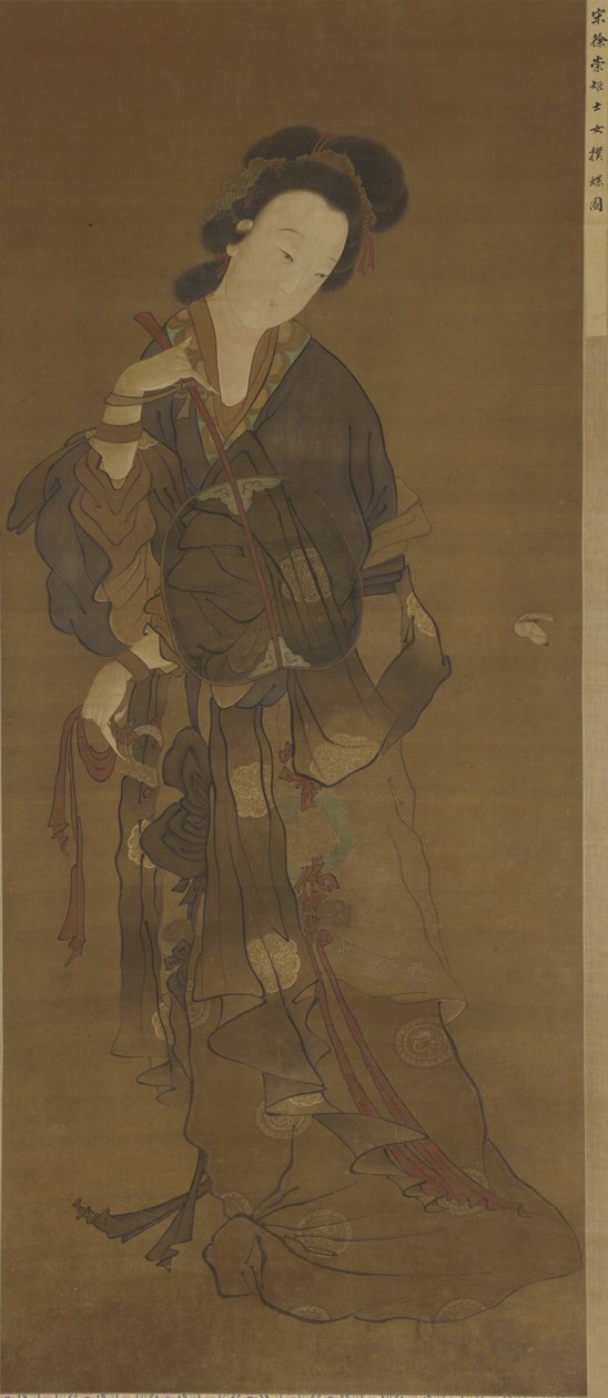 En kvinde og en sommerfugl, 1500-1700-tallet af Ming Dynasty Chinese School