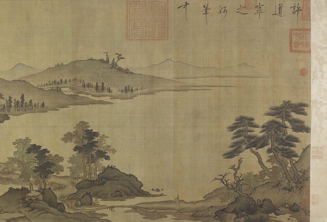 Autumn River i regn og skyer af Ming Dynasty Chinese School