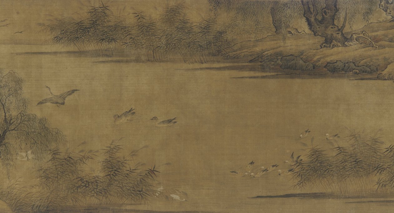 Fugle på en efterårsdam af Ming Dynasty Chinese School