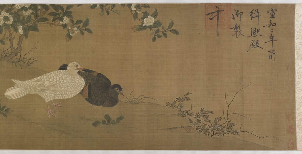 Kameliaer, duer og sangfugle af Ming Dynasty Chinese School