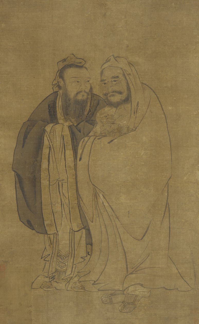 Confucius og Buddha vugger en Qilin af Ming Dynasty Chinese School