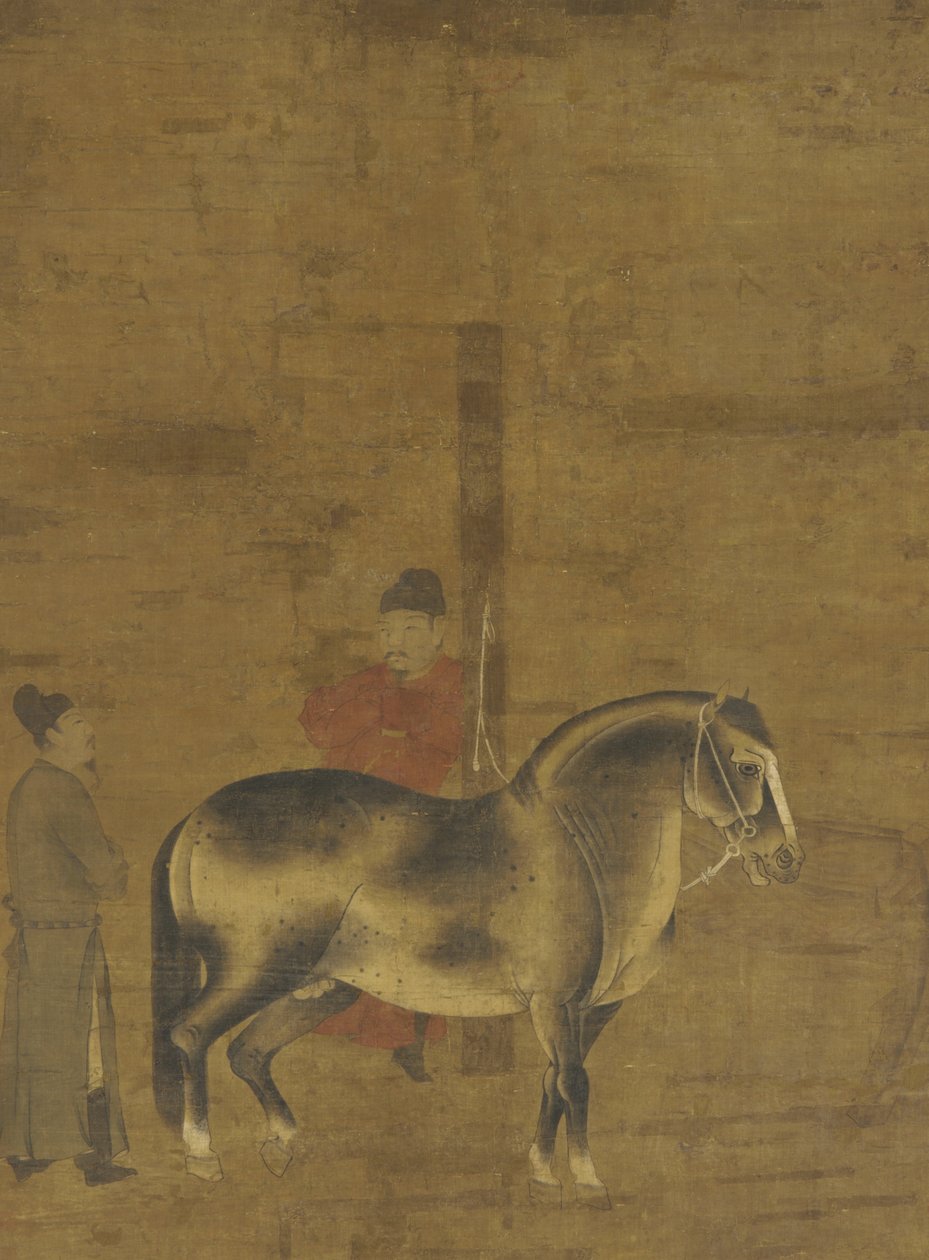 Evaluering af en hest af Ming Dynasty Chinese School