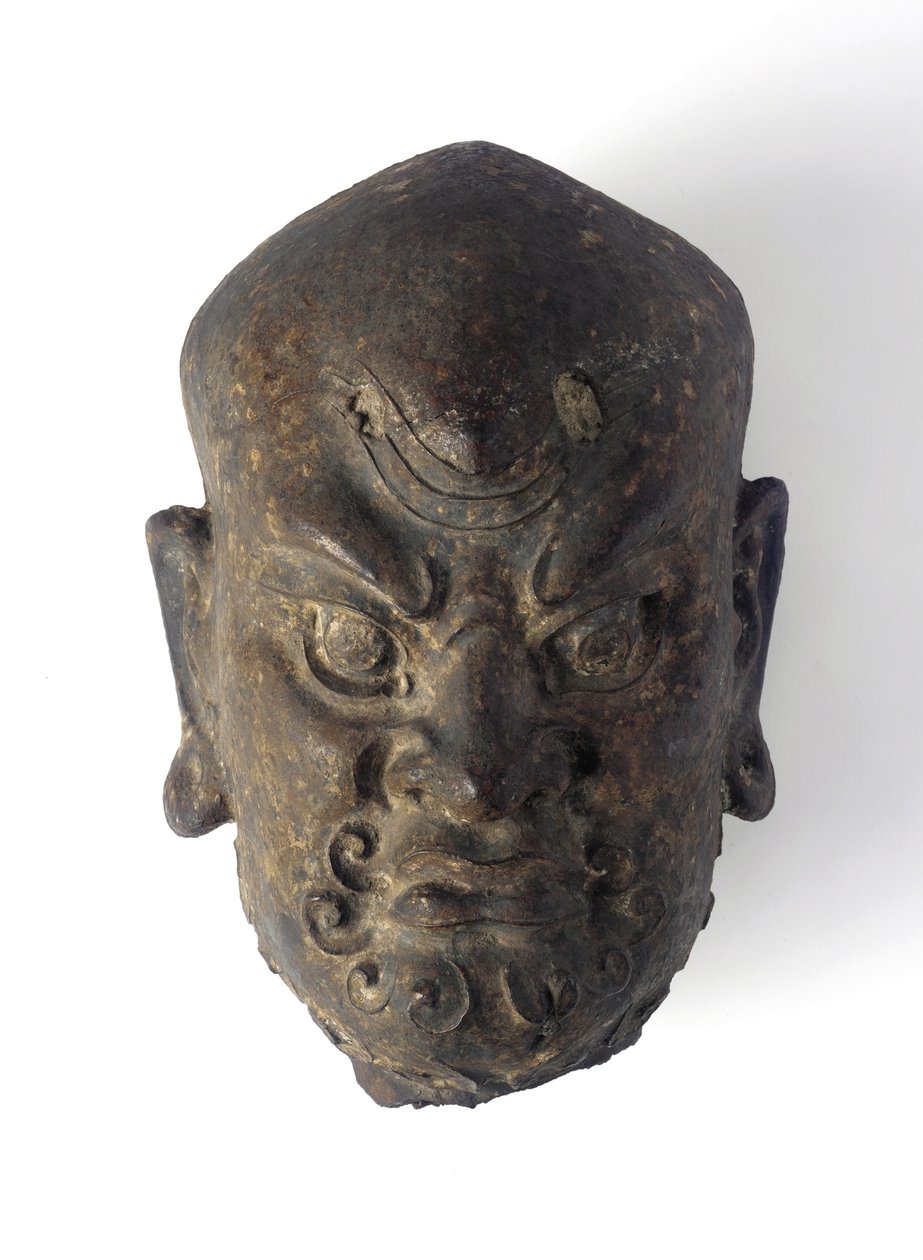 Hoved af en guddom (jern) af Ming Dynasty Chinese School