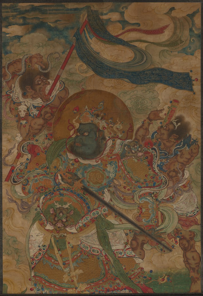 Himmelske Kong Virudhaka af Ming Dynasty Chinese School