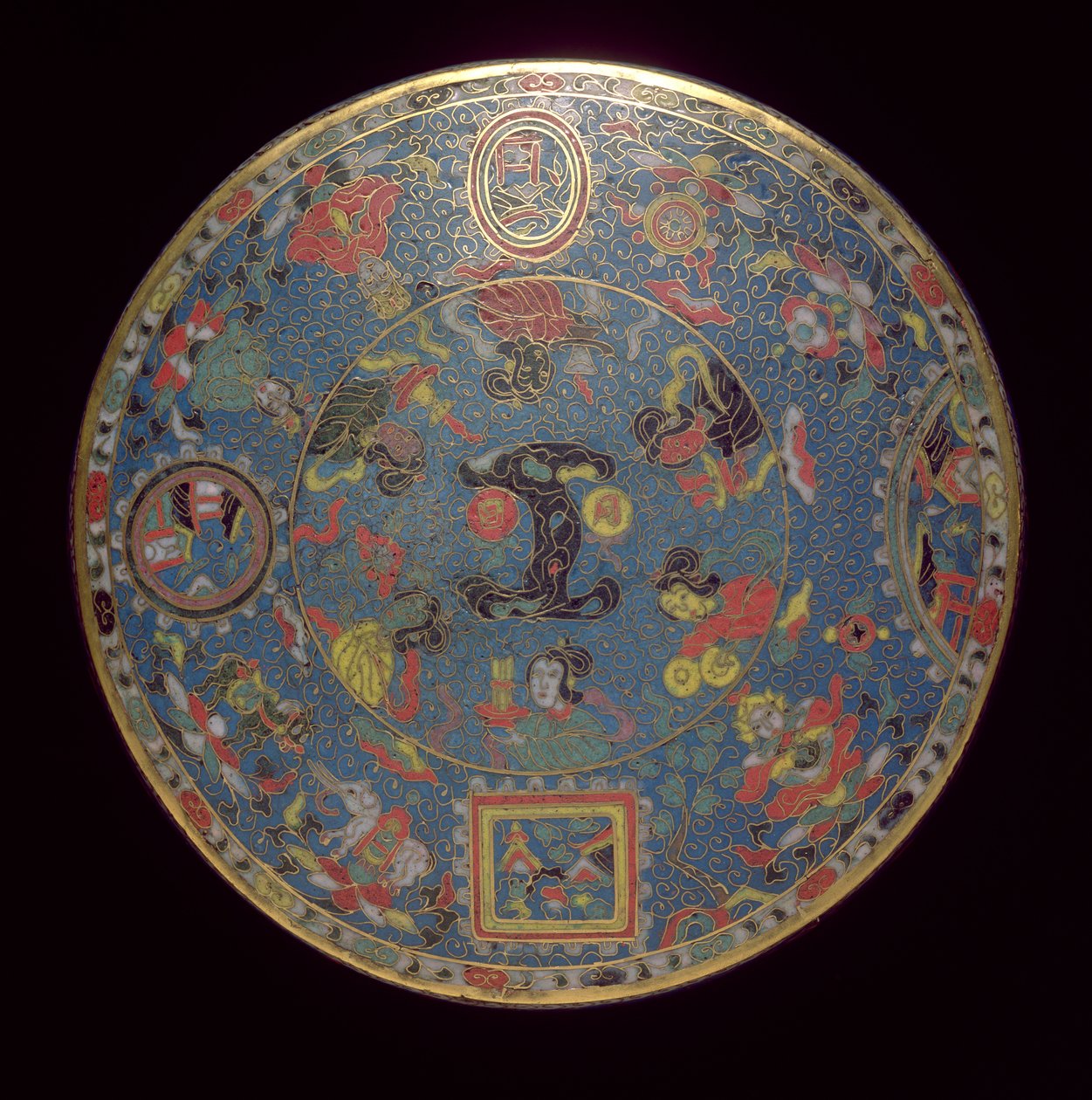 Mandala (cloisonne-emalje) (se også 272151) af Ming Dynasty Chinese School