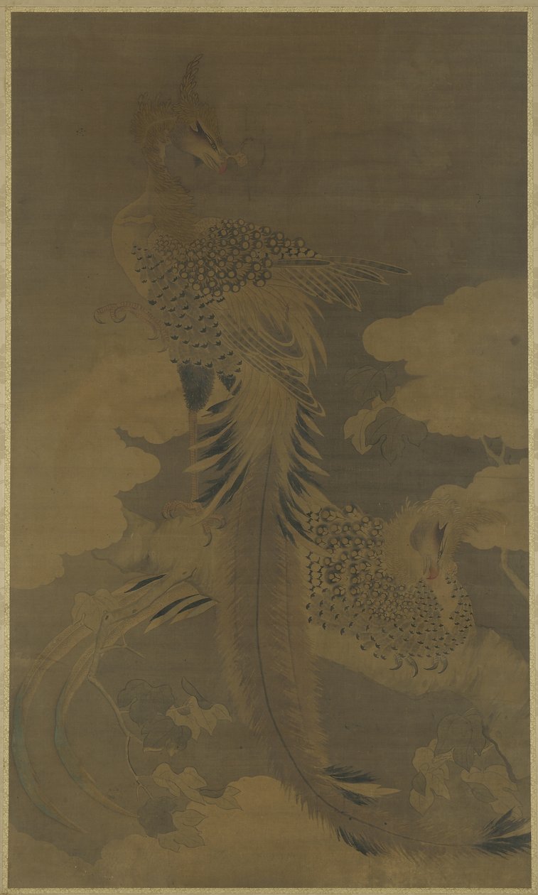 Føniks på et Paulownia-træ, ca. 1500 af Ming Dynasty Chinese School