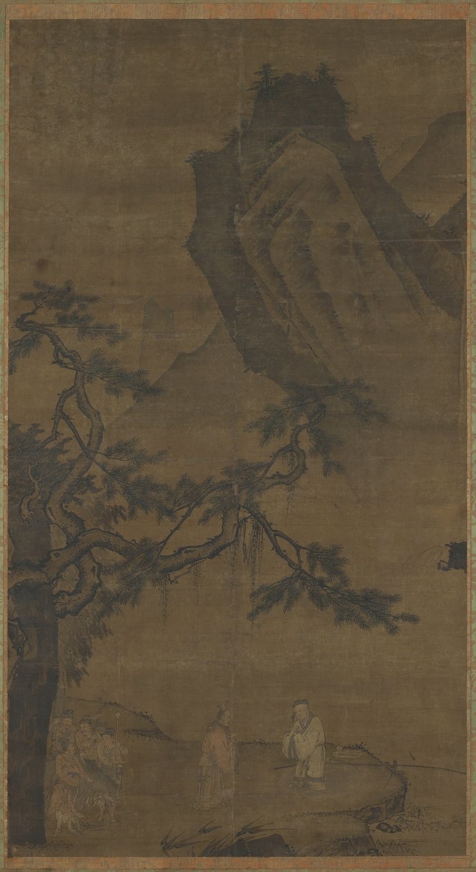 Indkaldelse af vismanden ved Wei-floden af Ming Dynasty Chinese School